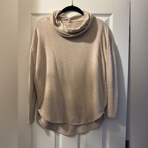 Lou & Grey Light Beige Cowl Neck Sweater